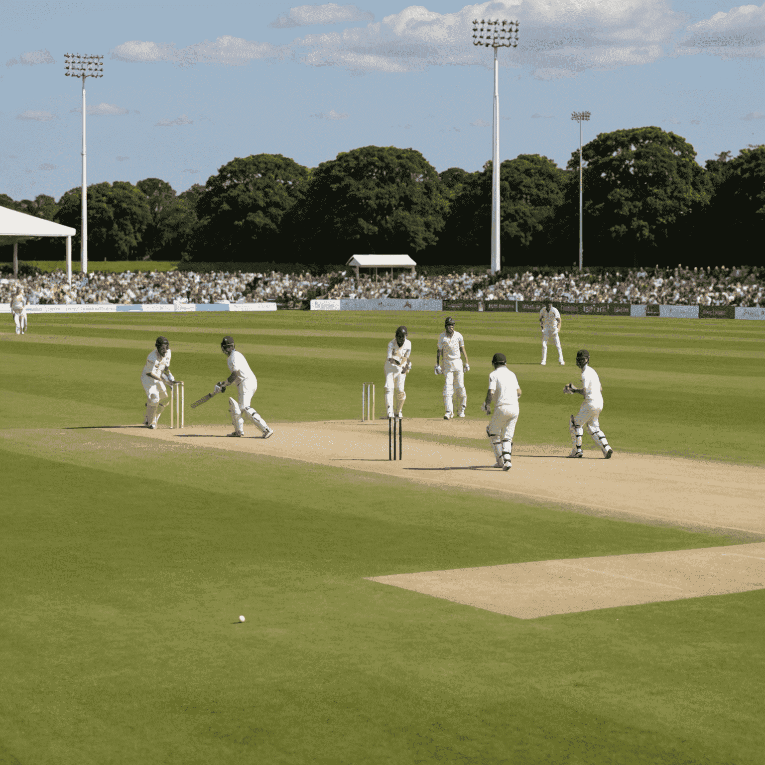 Cricket news image showing a cricket pitch with players in action, representing the latest updates in the cricket world