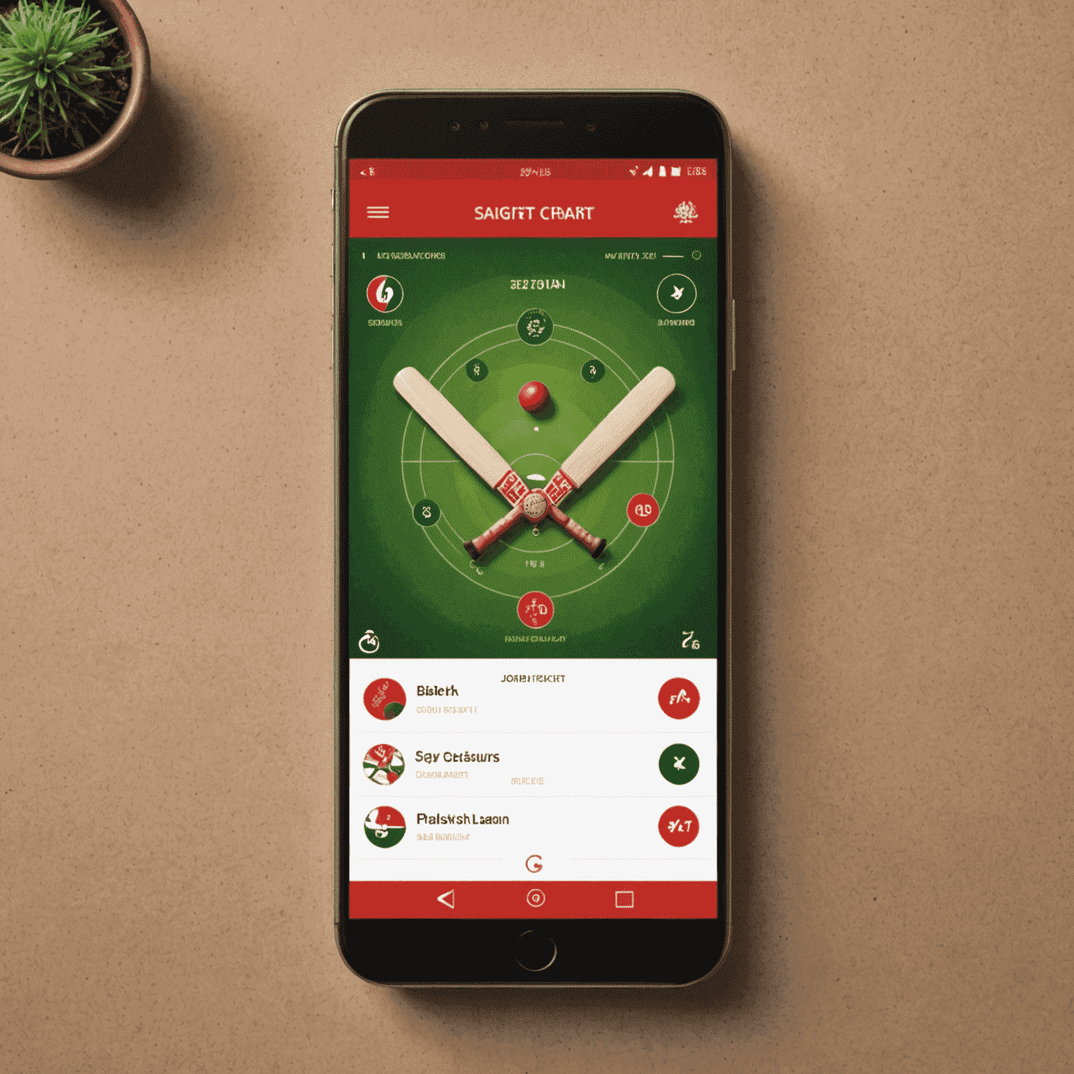 A smartphone displaying multiple fantasy cricket league interfaces, with Polish cricket team logos and player avatars