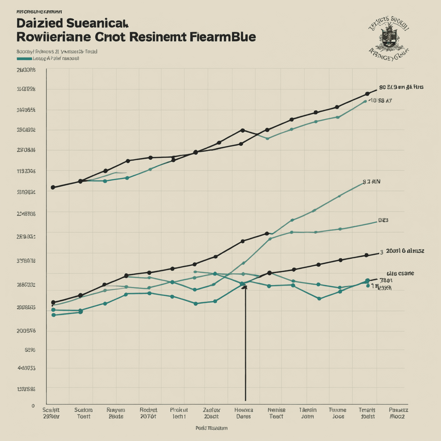 A line graph showing the performance trends of top 5 players in Polish cricket leagues over the last season, with lines representing runs scored and wickets taken